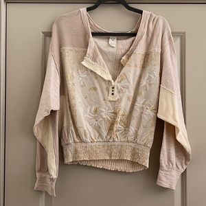 Free People Nude Blouse
